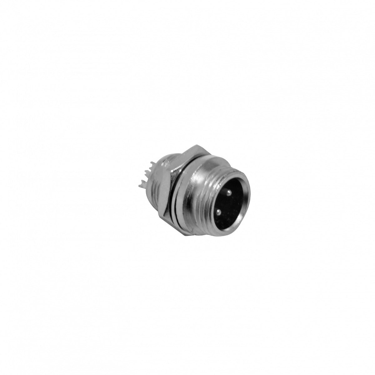 GX12MC-2 Conector Macho de 2 Contactos para Montaje en Panel GX12 Tipo Aviación Soldable