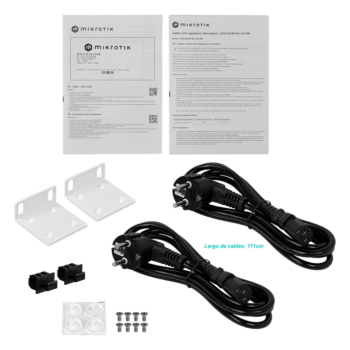 CRS418-8P-8G-2S+RM MIKROTIK 17-1000(8-PoE+) 2-SFP+ USB L2/L3 Bastidor 2-220VAC Conmutador