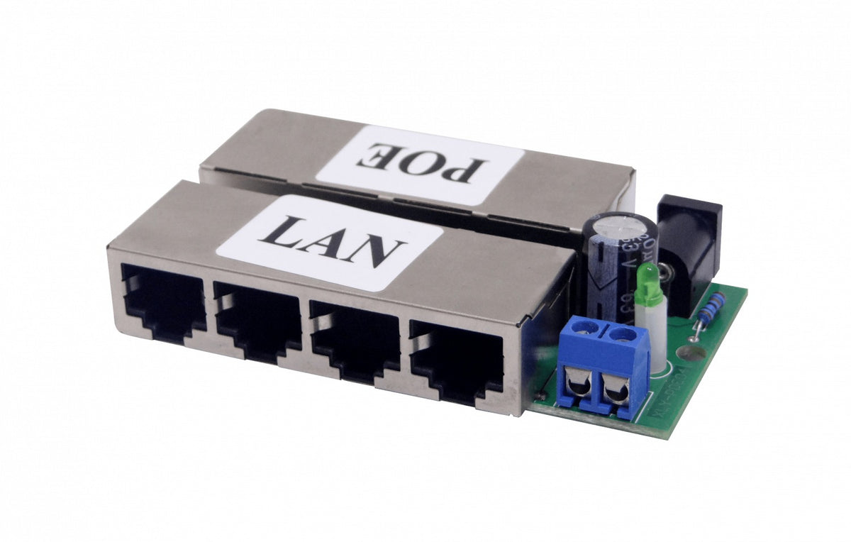 POEPASS-4 Inyect PoE Pasivo 4-puerto 8-RJ45 2pin/Jack-5,5x2,1mm req-FuentePoder