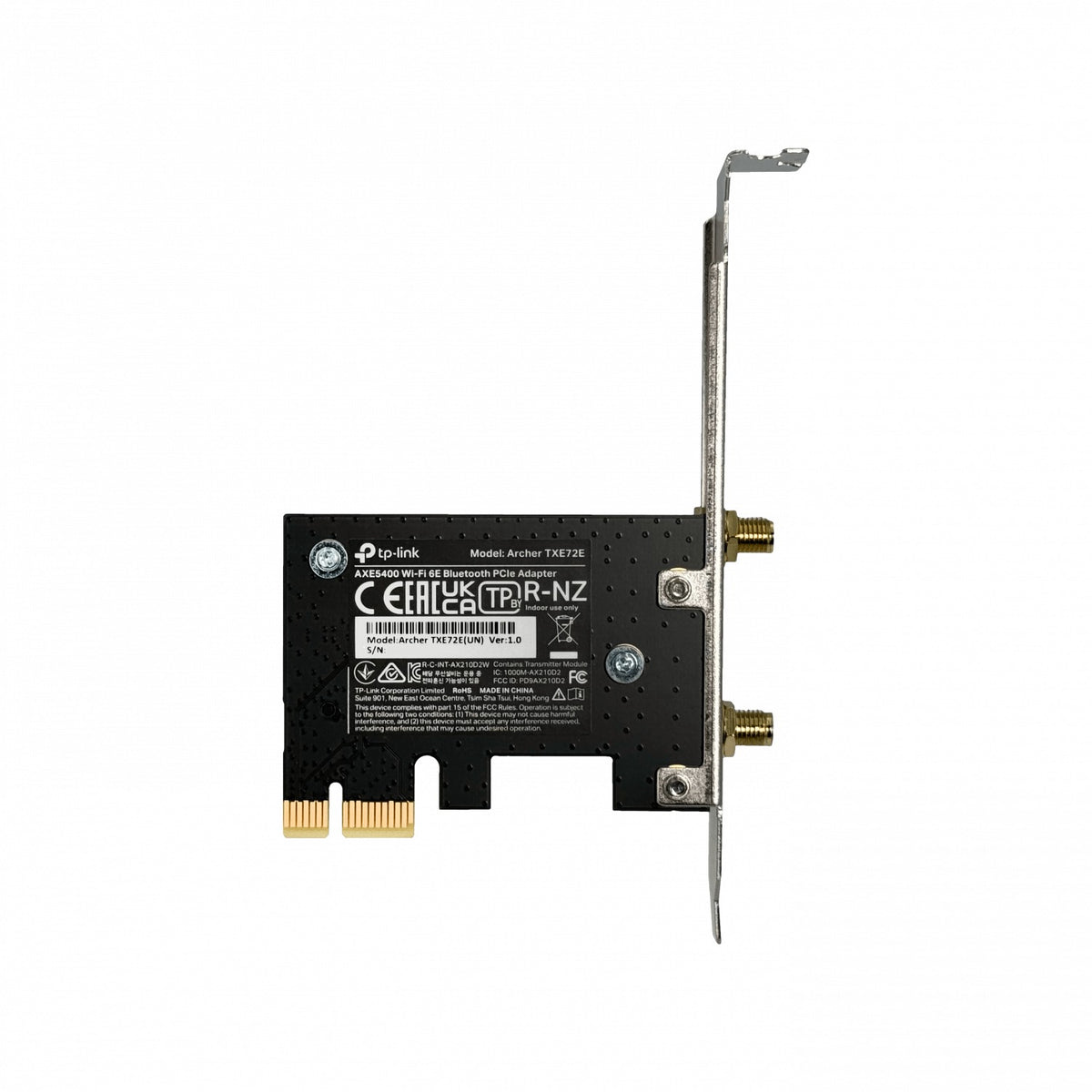 TX72E TP-LINK WiFi6E AXE5400 2,4/5/6GHz PCIExpress PCIe-x1 2-RPSMA Bluetooth-5.3