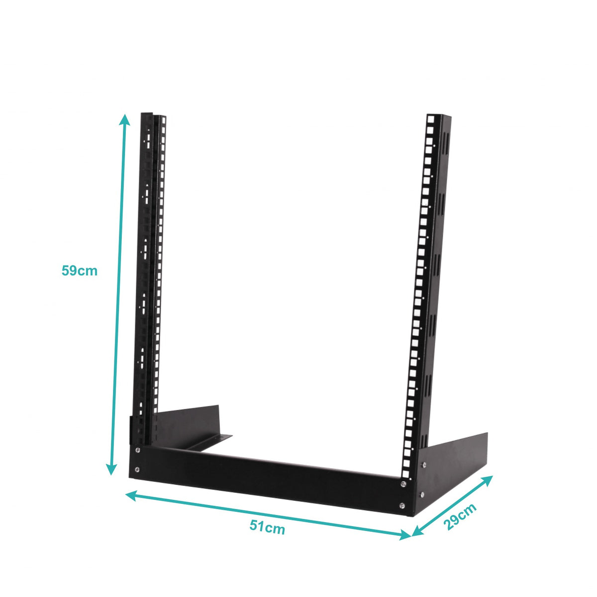 RK12-BL Bastidor Desarmado de 2 Postes Simple Negro 12U 59cm de Altura LINKMADE