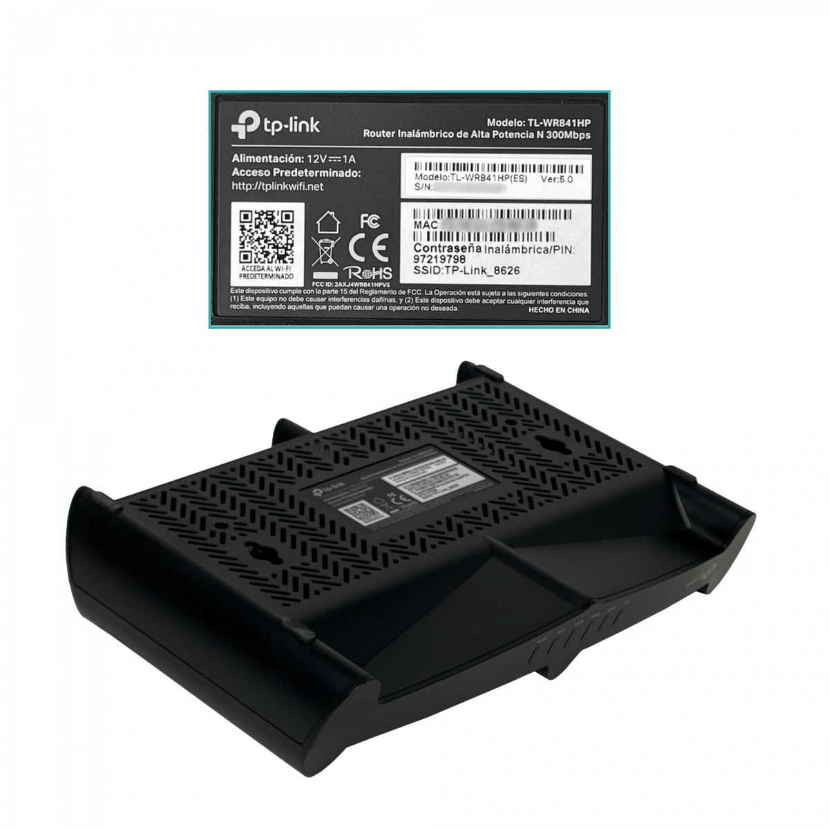 TL-WR841HP TP-LINK Enrutador Inalámbrico de 2,4GHz con Velocidad N de 300Mbps, Potencia de 30dBm, 2 Antenas RPSMA de 9dBi, 4 Puertos LAN y 1 WAN
