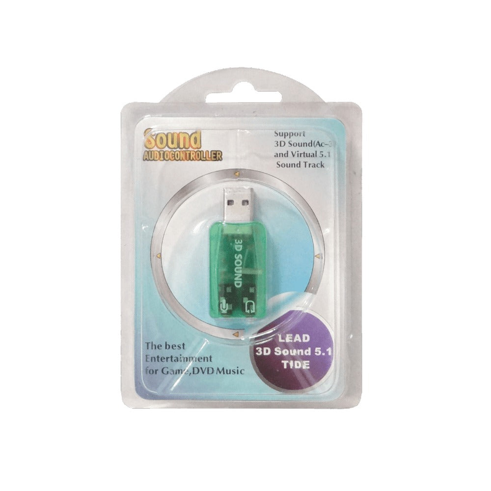 USBSND Adaptador Sonido USB-AM 2-3,5mm-H 1-in 1-out Audio