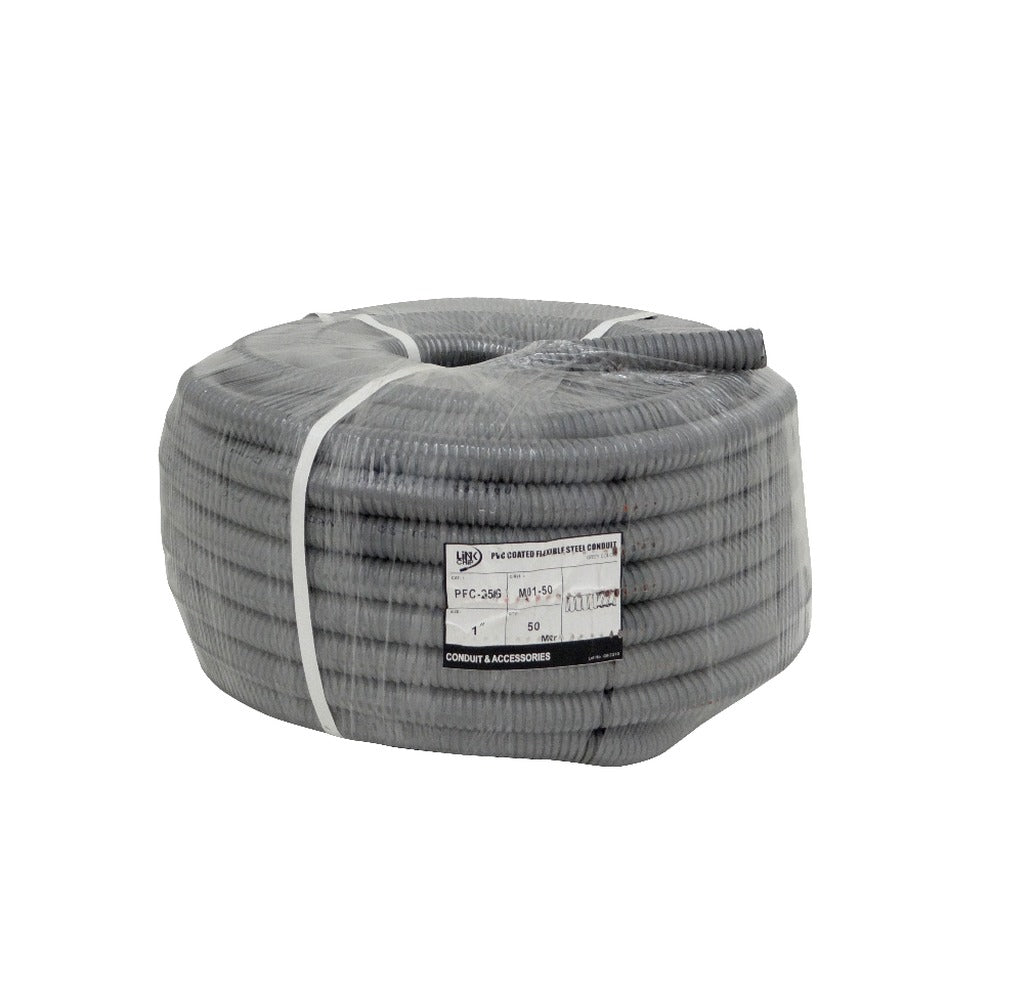 M01-50 Rollo 50m de Tubería Flexible Metálica Recubierta de PVC 1 Pulgada 25mm