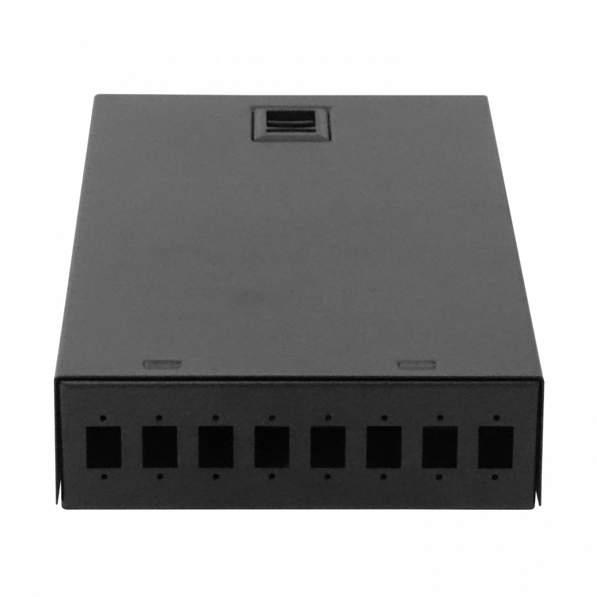 BOX-8 12-Manguito 2-Entr 8-CL-Rectangular IP20 Caja Metalica Negra Fibra NAP