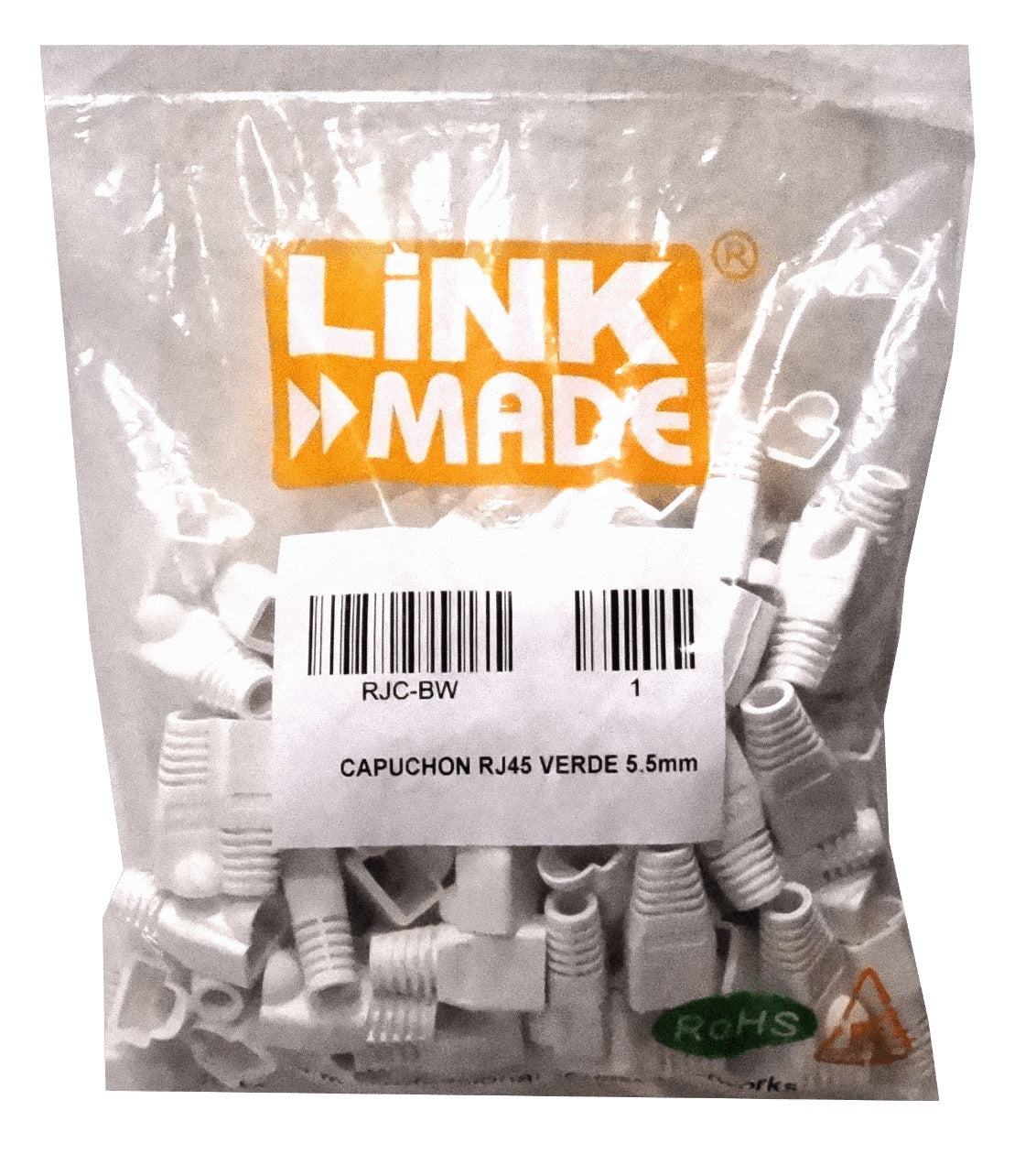 RJC-BW Blanco Bolsa-100-unidades Capuchon p/RJ45