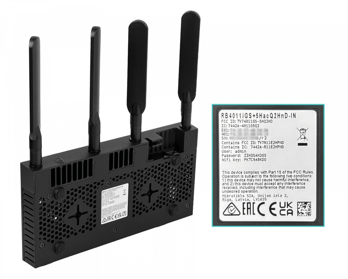 RB4011IGS+IN Router MIKROTIK, requiere cable, 10 puertos 1000Mbps, 1 SFP+ 10G, fuente AC 2000mW, Licencia 5, CPU 1.4GHz x4, 4 antenas fijas 3dBi