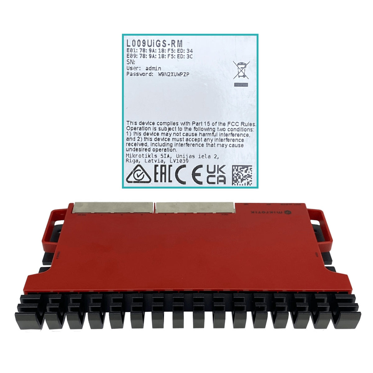 L009UIGS-RM MIKROTIK Router 8 puertos Gigabit 1 puerto SFP 2.5G L5 USB3.0 Consola RJ45 PoE entrada/salida montaje en rack 1U