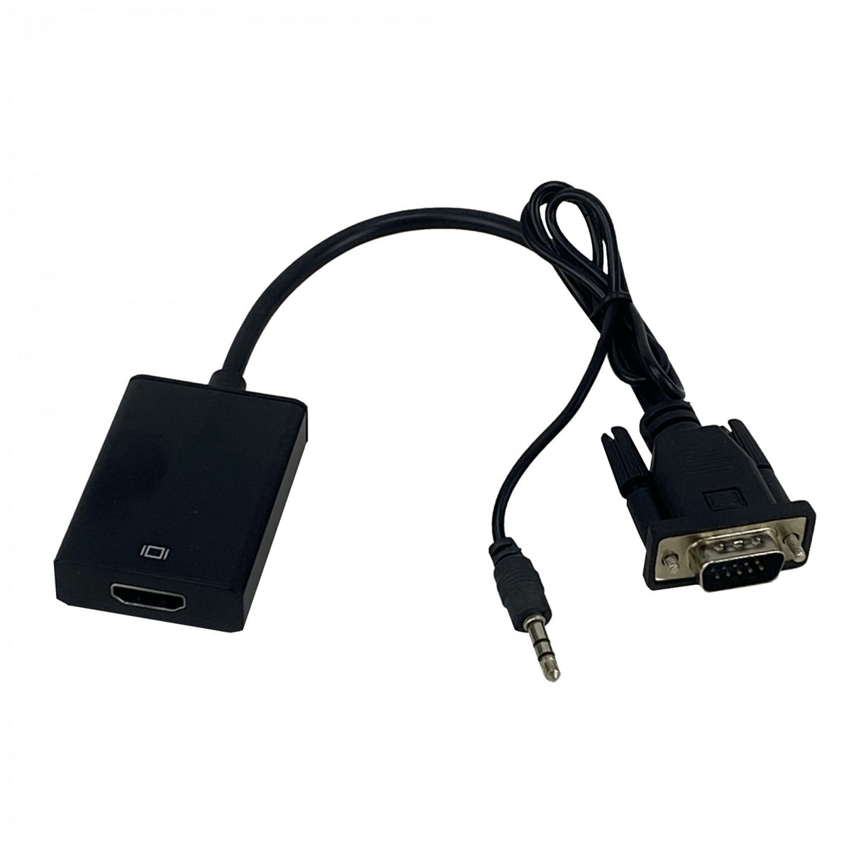 VGAHDMI Adaptador VGA-Hembra/Entrada Audio 3,5mm-Hembra a HDMI-Hembra/Salida Convertidor de Señal Video Phone-1/8