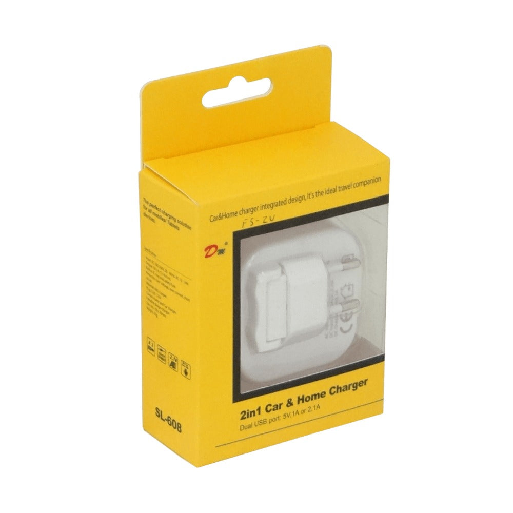 F5-2UH 5V 2,1A 2-USB-AH Alimentador 2-entradas 100-240V 12/24V-Auto necesita-cables