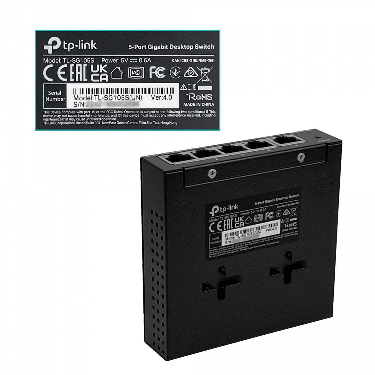 TL-SG105-LIQ USADO TP-LINK Estructura metálica 5-puertos Gigabit Conmutador sin-gestión sin-montaje Dimensiones reducidas