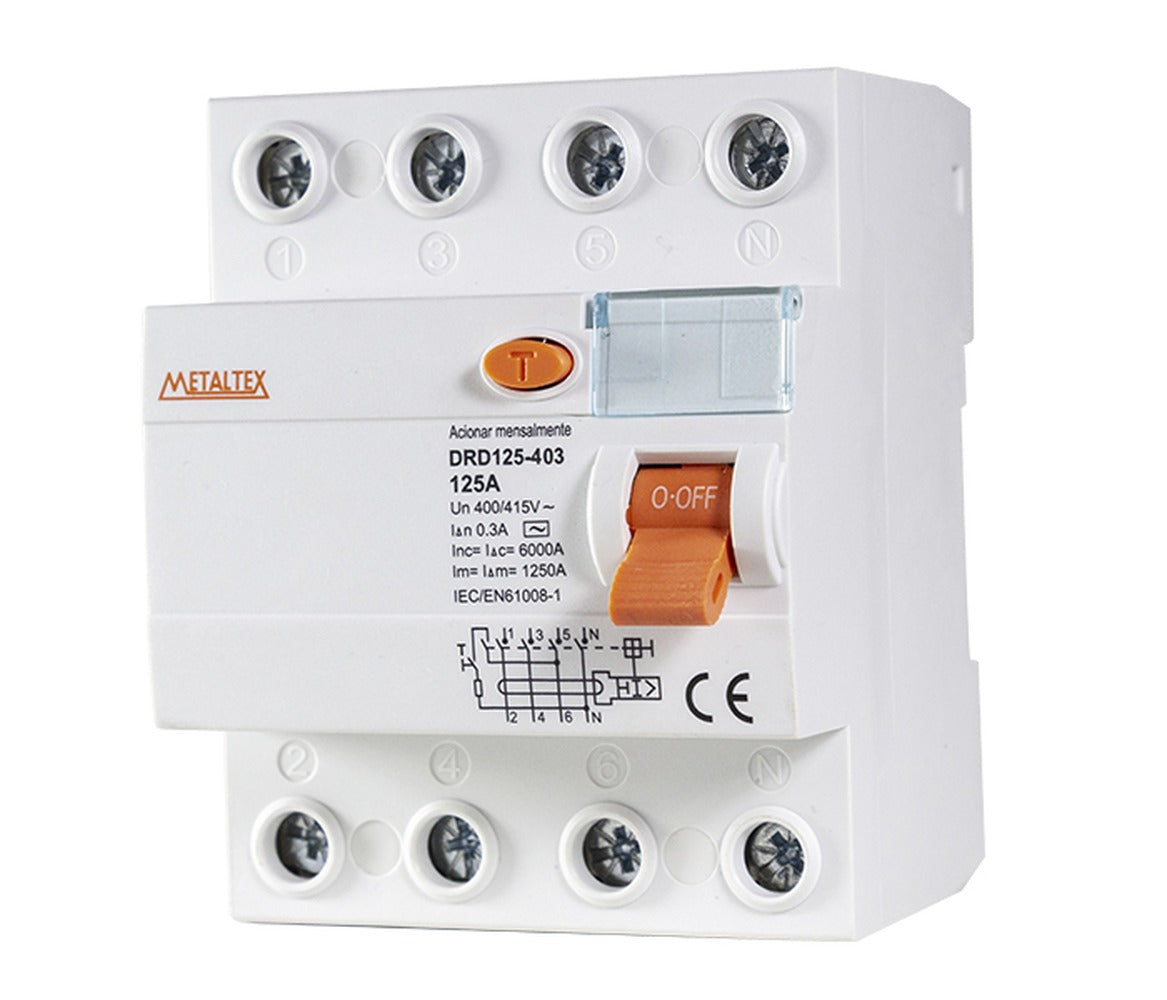 Interruptor Diferencial 125A Serie DRD - 2 Polos - 30mA