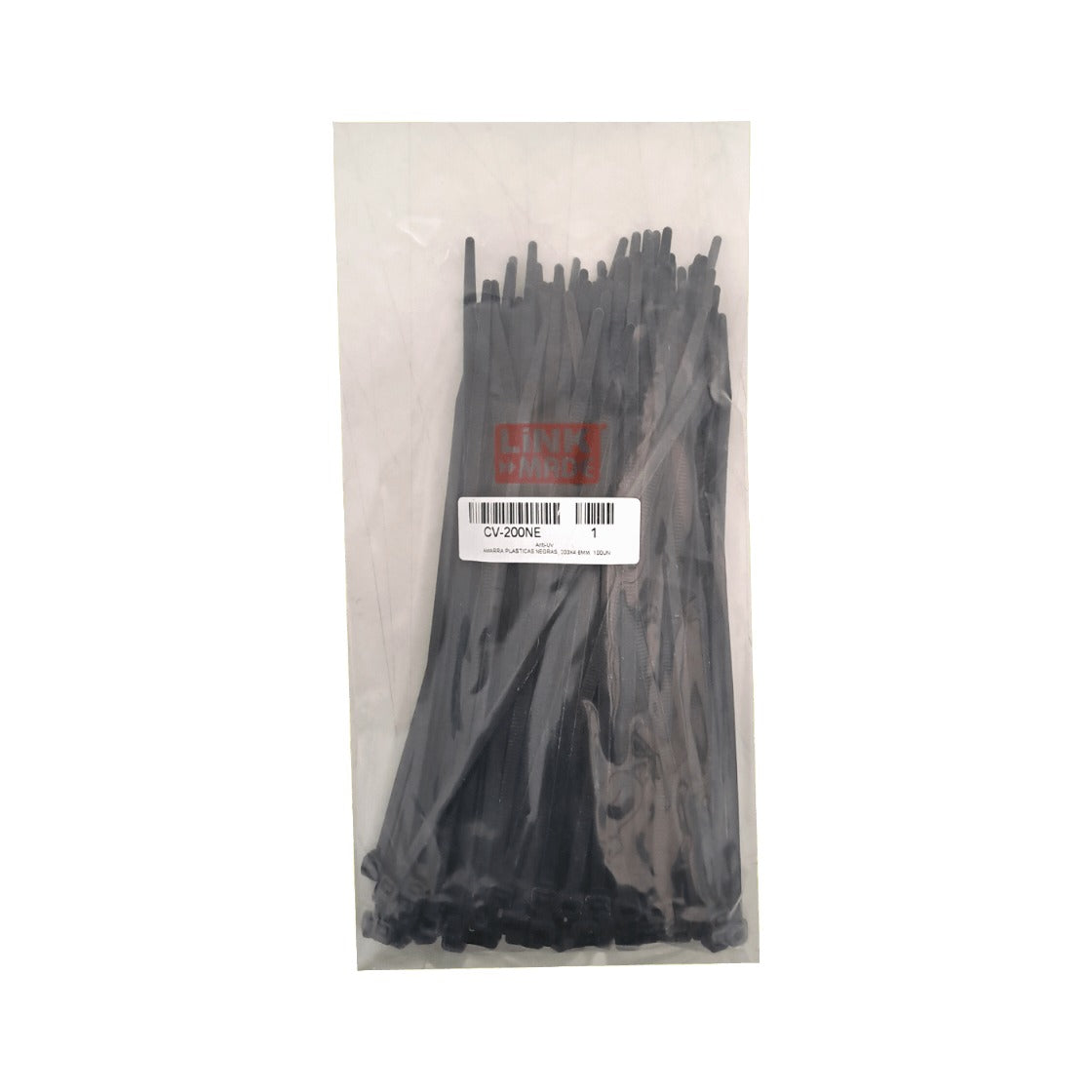 CV-200NE LINKMADE 203x4,6mm Sujetacables de plástico Color negro 100 unidades Para intemperie-UV Poliamida