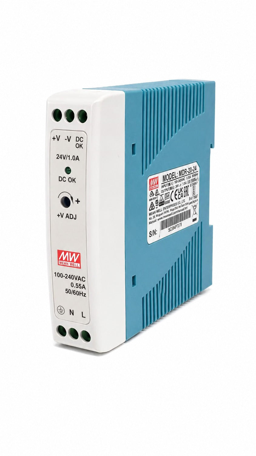 Fuente de poder Riel DIN 20W plástico MDR-20 - 12V
