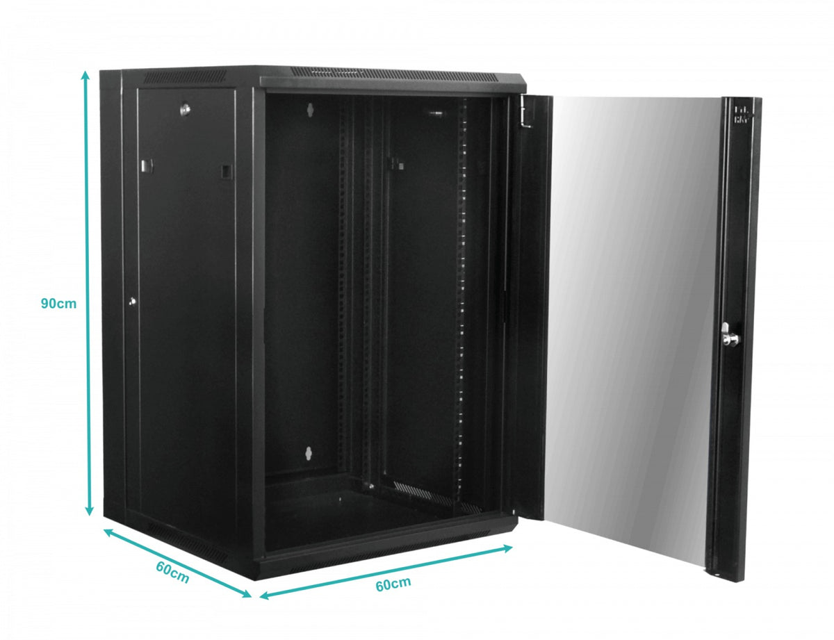 RKD18-6L LINKMADE ARMARIO 18UNIDADES DOBLE-PUERTA-ABATIBLE 60CM-PROFUNDIDAD NEGRO INCLUYE-2UNIDADES