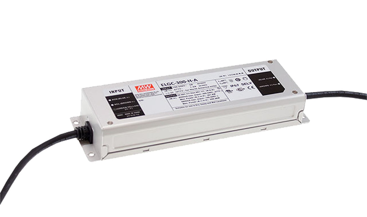 Driver LED carcasa metálica potencia PFC opcional DALI 300W ELGC-300 - 1400mA - AB - Ajuste Potenciómetro (Io) + 3 en 1
