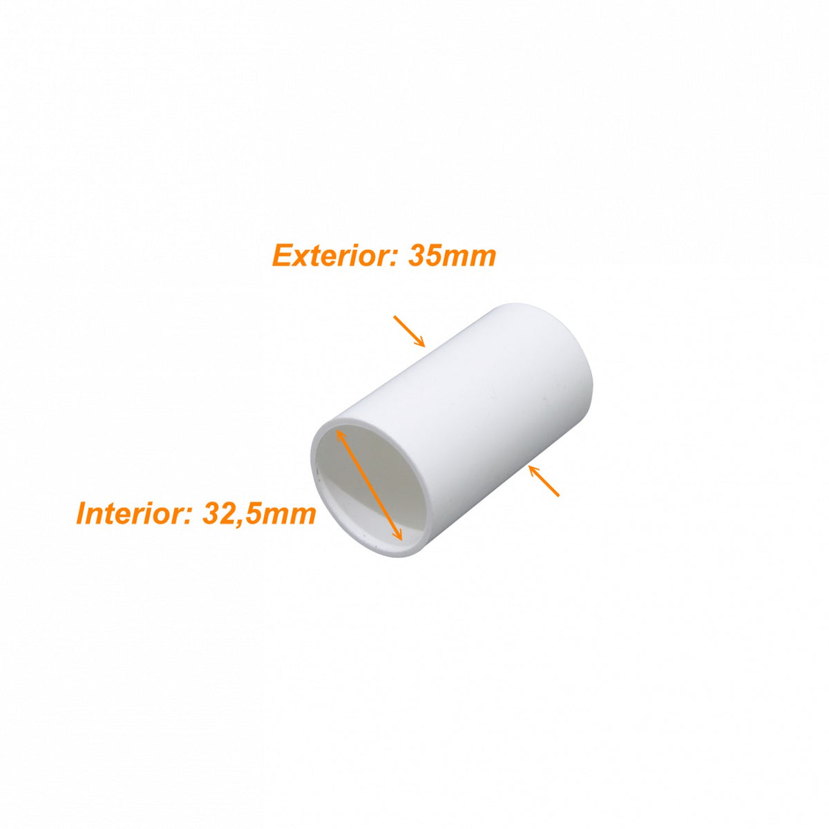 PVC32-CP Acoplador unión 32mm LINKCHIP para tubo PVC blanco