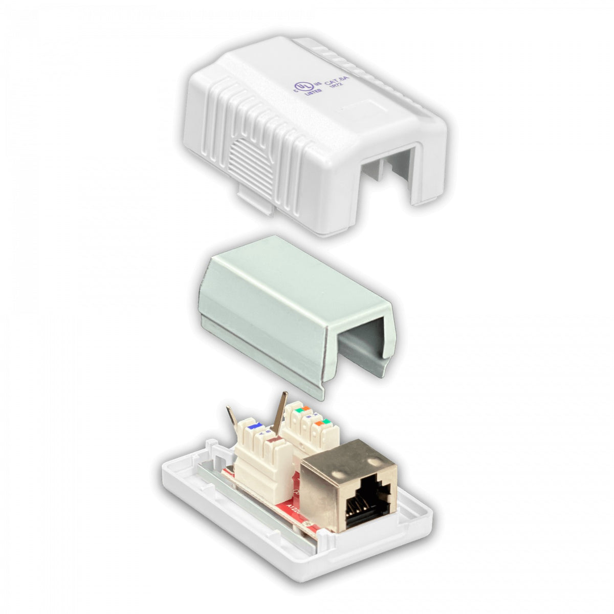 RST-CAT6A LINKMADE Conector hembra 1-RJ45 Cat6a Apantallada Blanca C6A Punchable