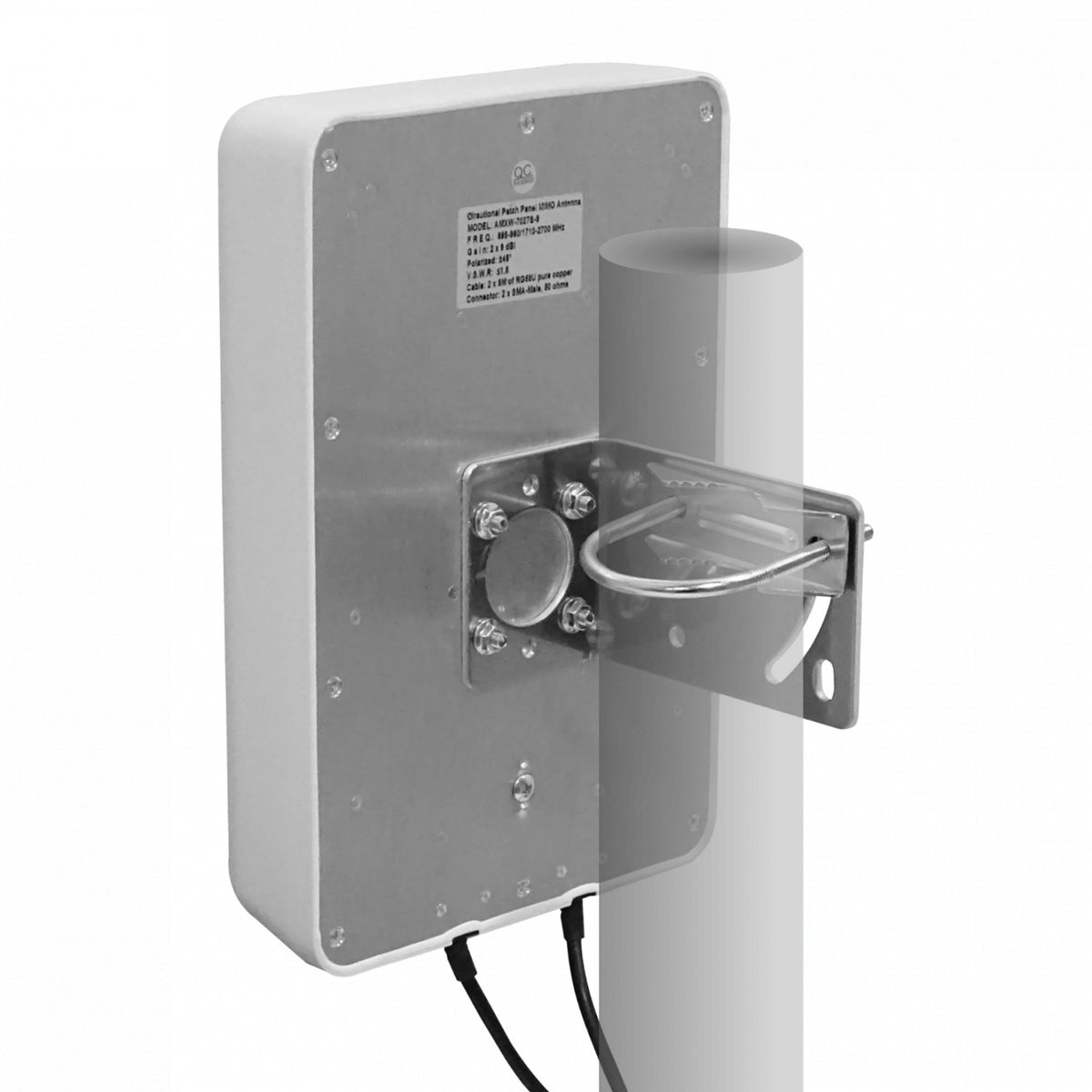 7027HV. 2x7/9dBi 2-SMA-M/5mt 698-960 1710-2700MHz Polarización-X Antena de Panel 26x17x6cm