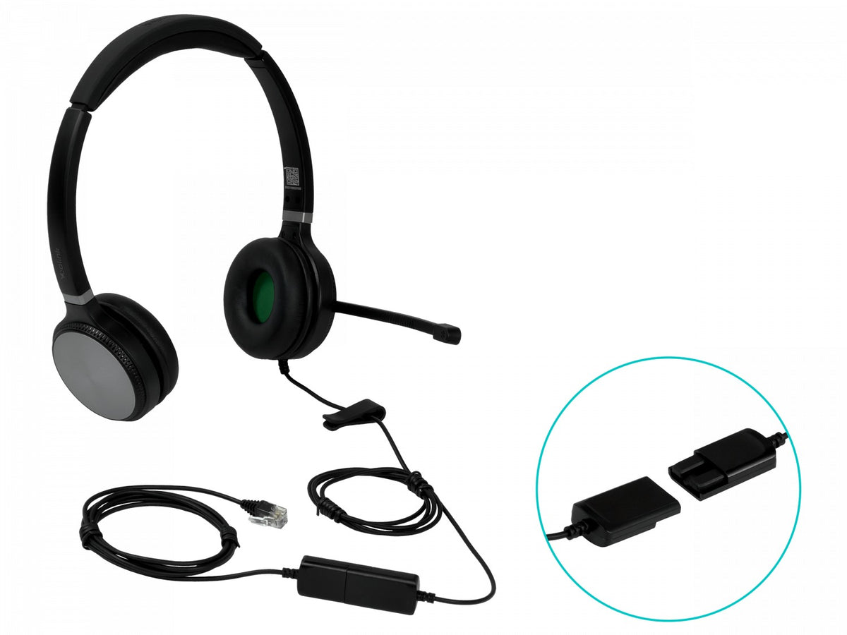 YHS36-DUAL YEALINK Diadema biauricular cable-2m RJ9 para T30/31/33/57 supresión de ruido