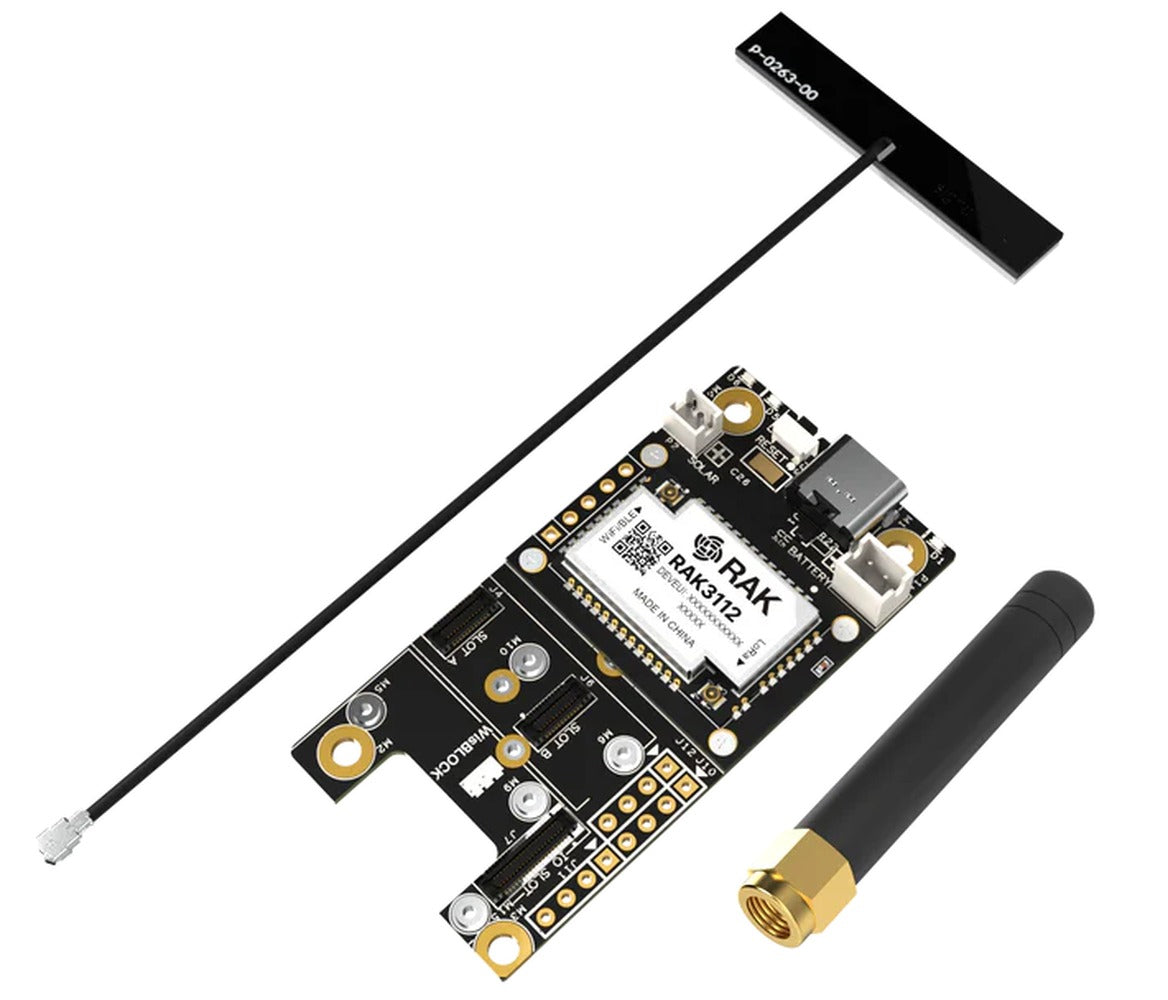 WisMesh RAK3312 Starter Kit - Meshtastic ESP32-S3 + LoRa SX1262 (900MHz) - RAK19007 Base Board 2nd Gen - OLED RAK1921 suelto (sin soldar)