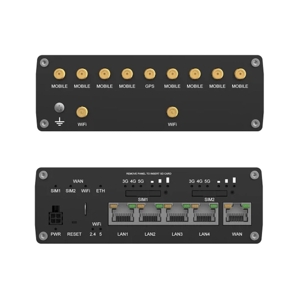 Switch Industrial 5G Teltonika RUTM52 Doble Módem Dual SIM eSIM Acceso Múltiple-WAN Conectividad WiFi5 5 Puertos Ethernet Gigabit