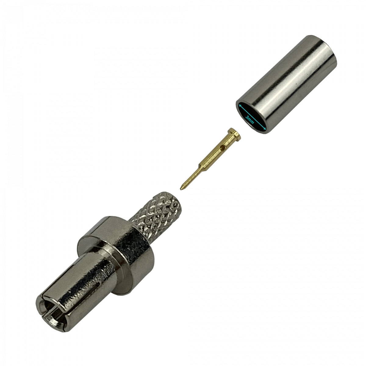 9M1C Conector coaxial engarzable CRC9 macho a RG316, compatible también con cable RG174 y modelo CA100