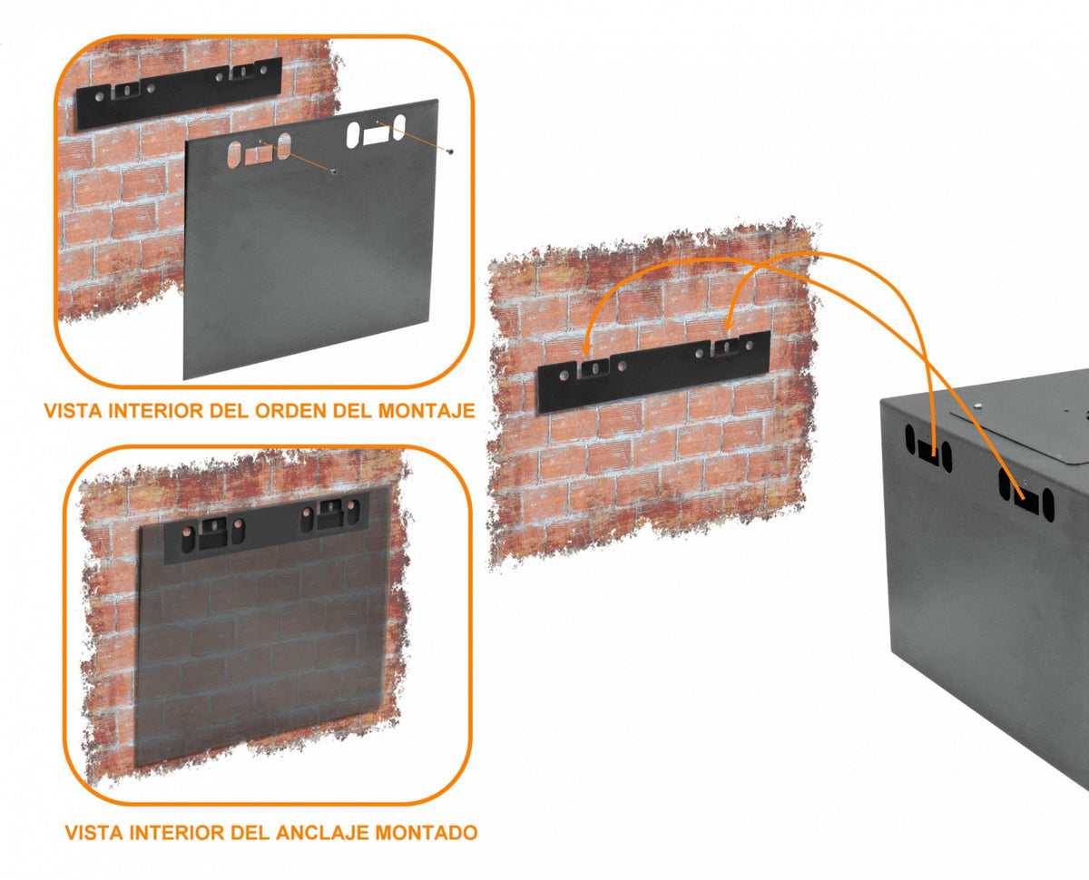 RK04-4L LINKMADE Laterales-Remov 4U 45cm-Fondo Rack Pared Mural Negro