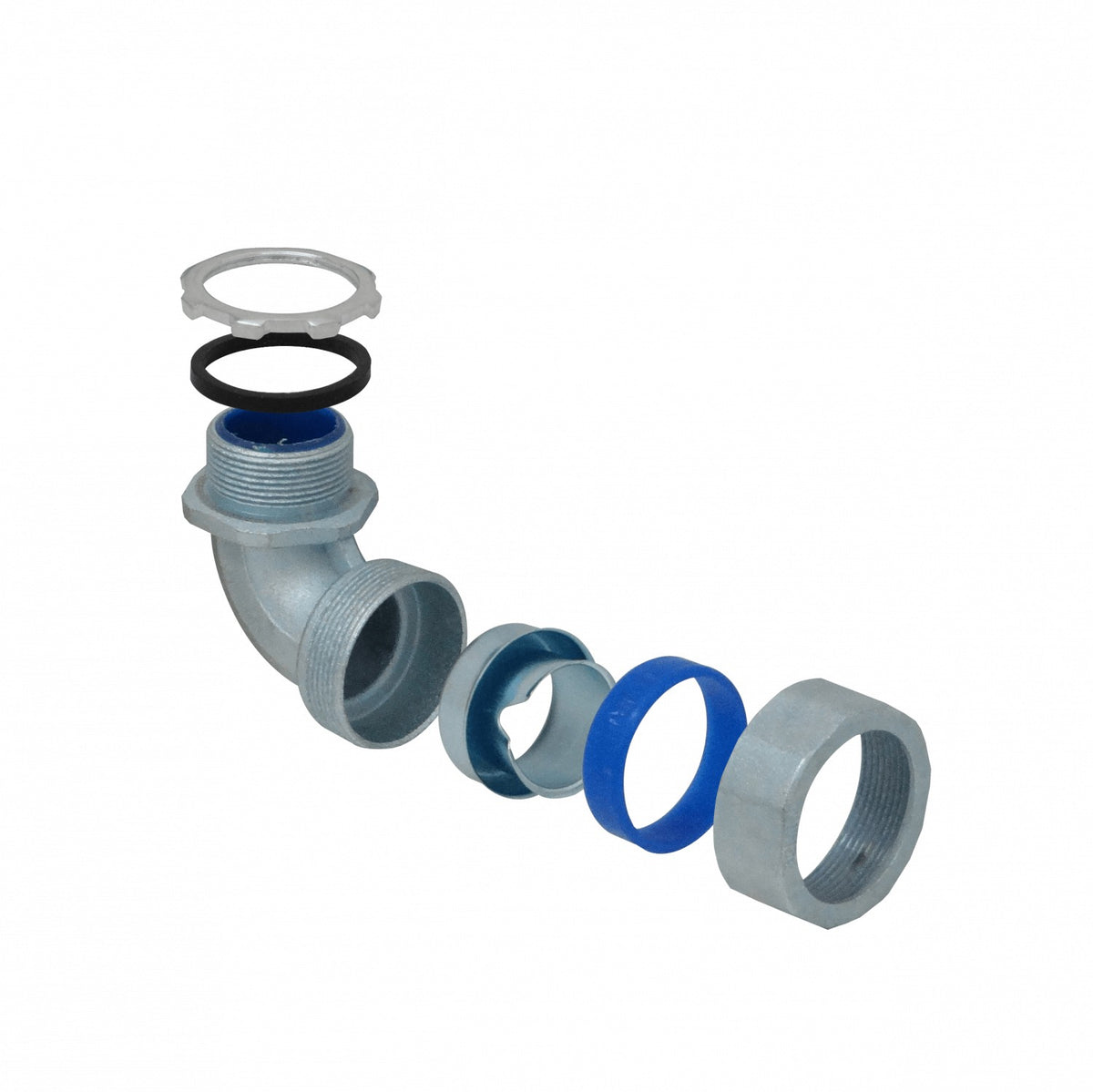 M32-SAC Conector Metálico 32mm Curvo Prensacables para Tubo Corrugado Aislante IP65