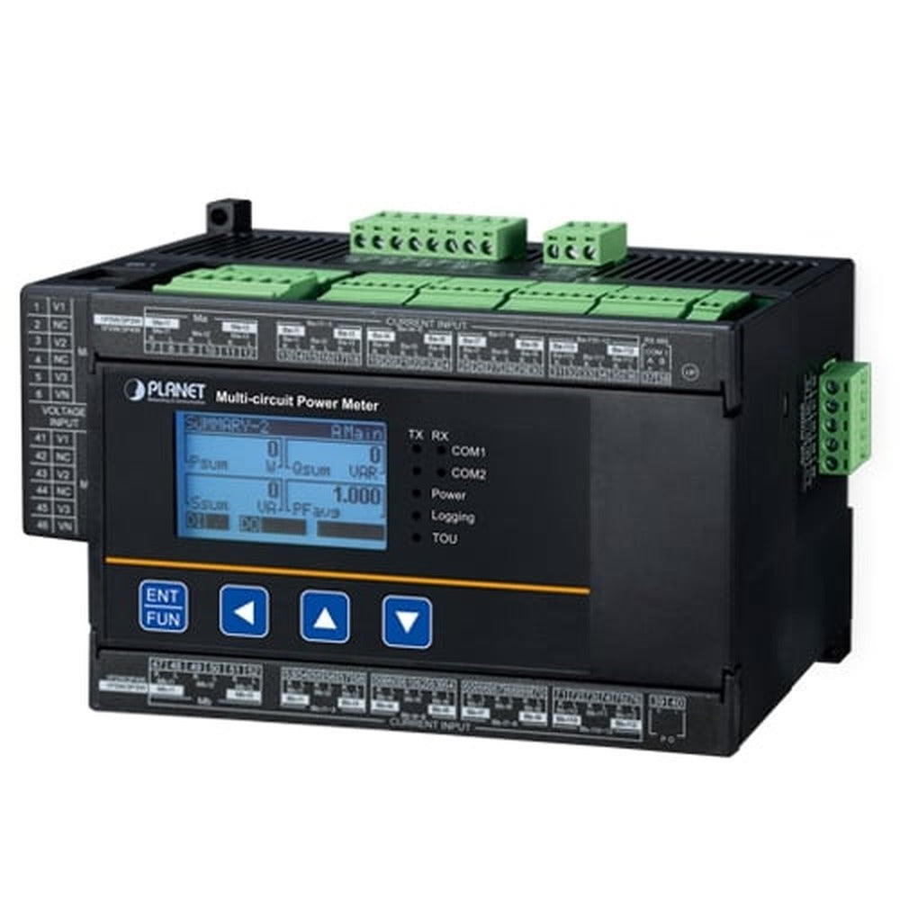 Medidor Inteligente de Energía Modbus RTU/TCP con Ethernet para Riel DIN de 10 Circuitos