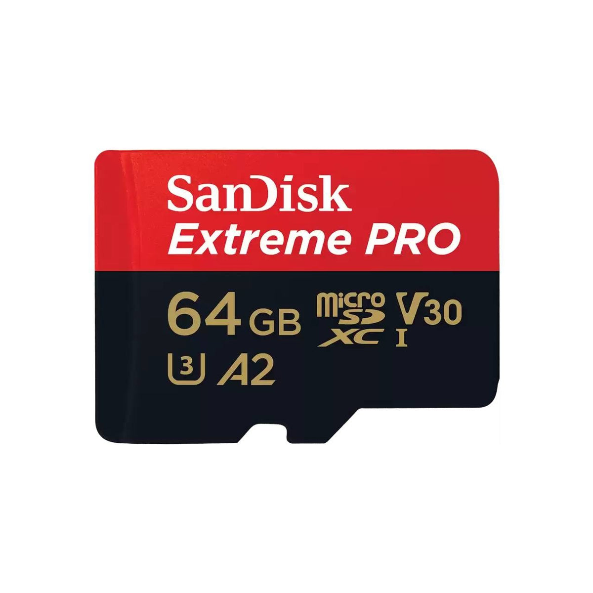 Tarjeta MicroSD 64GB Sandisk Extreme Pro Clase U3 Velocidad V30 Compatible 4K Velocidad Lectura 200MB/s Velocidad Escritura 90MB/s