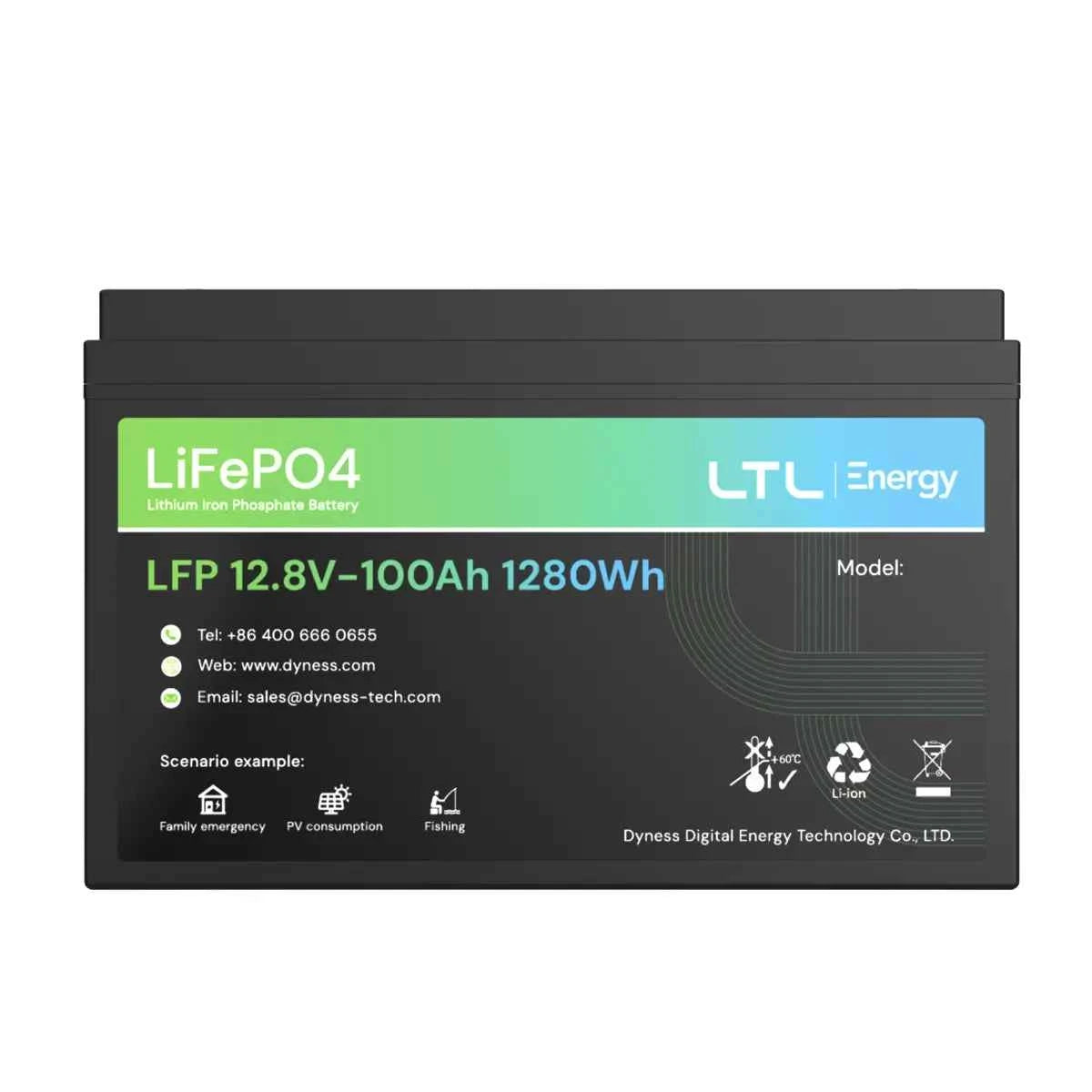 Batería de Litio Dyness – AR1.2 – 12.8V 100Ah – IP65 (1280Wh)