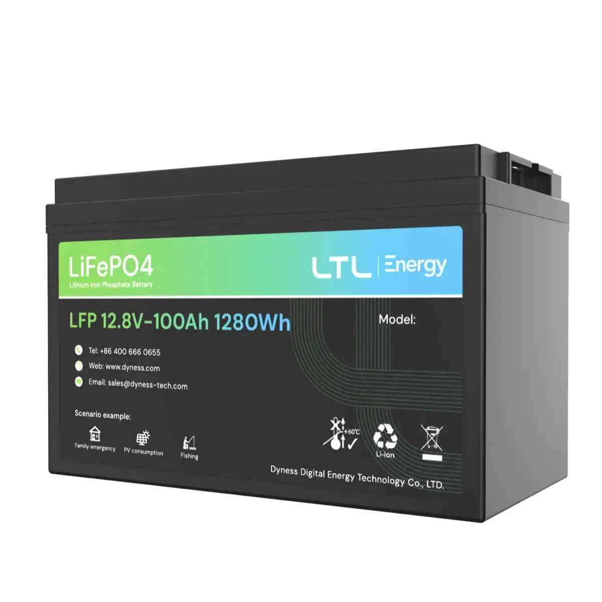 Batería de Litio Dyness – AR1.2 – 12.8V 100Ah – IP65 (1280Wh)