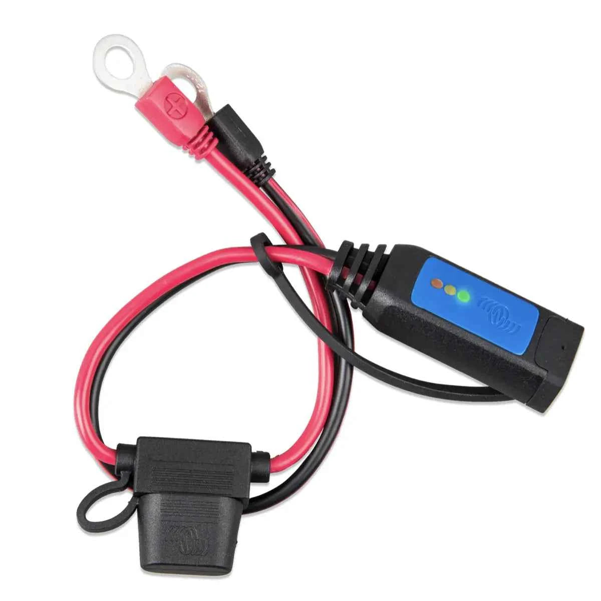 Conector de Ojal M8 con Fusible ATO 30A + Luces Indicadores – para Victron Blue Smart IP65