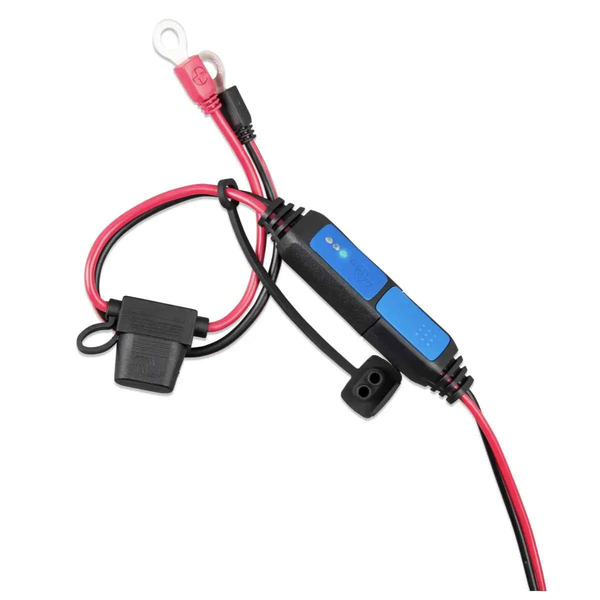 Conector de Ojal M8 con Fusible ATO 30A + Luces Indicadores – para Victron Blue Smart IP65