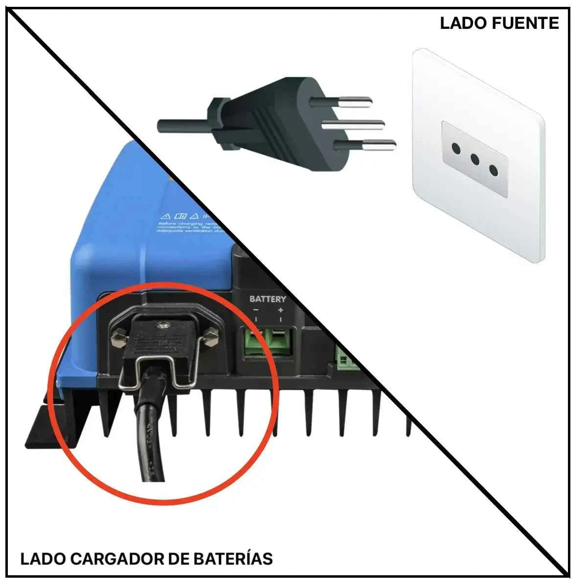 Cable de poder para cargadores de batería