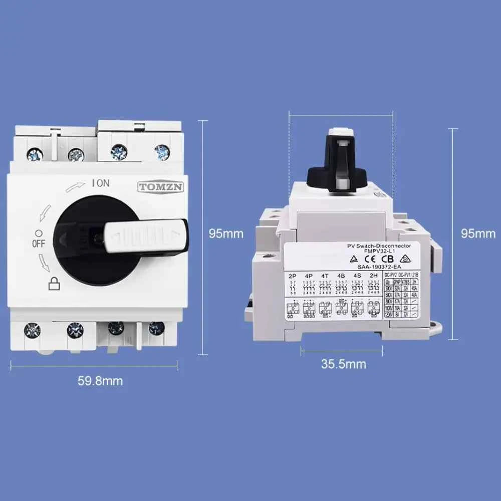 Seccionador Rotativo Solar 1200Vcc – 4P 32A