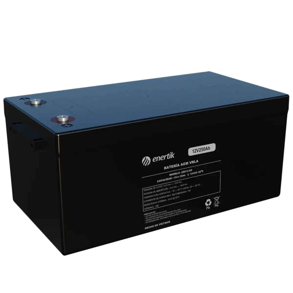 Batería de Ciclo Profundo AGM – Enertik – 12V 250Ah