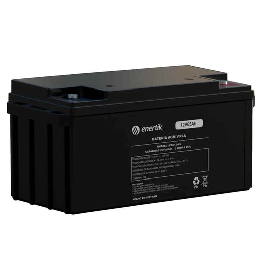 Batería de Ciclo Profundo AGM – Enertik – 12V 65Ah