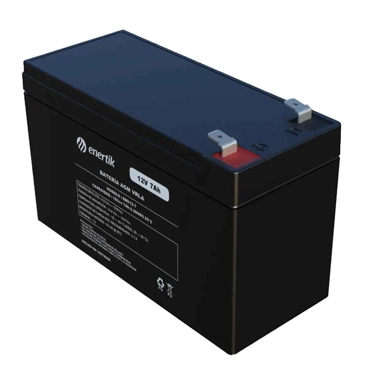 Batería de Ciclo Profundo AGM – Enertik – 12V 7Ah