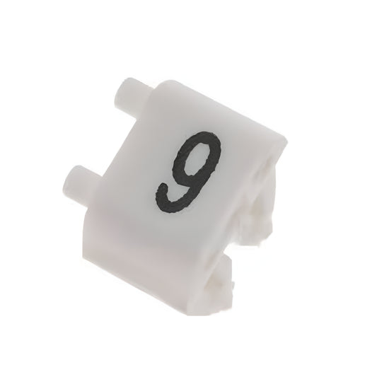 Lote de 10 Etiquetas identificadoras para cables Referencia 9 Tonalidad blanca rango 1.5 a 2.5mm² – Onka