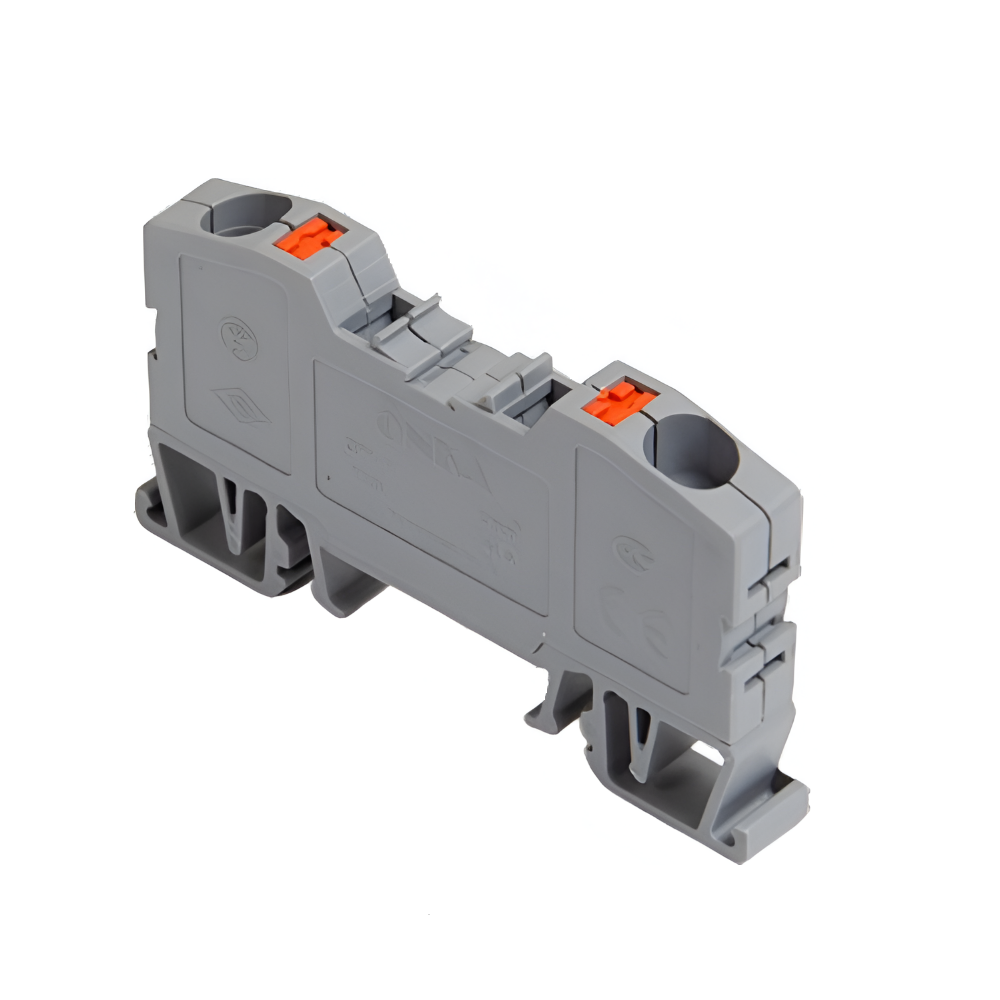 Bloque de Terminales 10 mm² con Sistema de Inserción Directa para Carril DIN – Onka