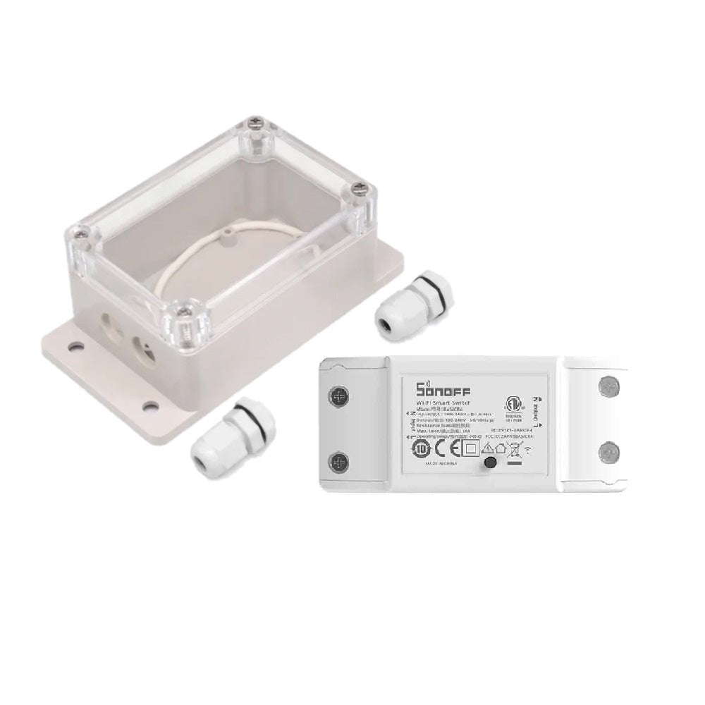 Conjunto Relé Inteligente Sonoff Basic R4 + Envase Hermético IP66