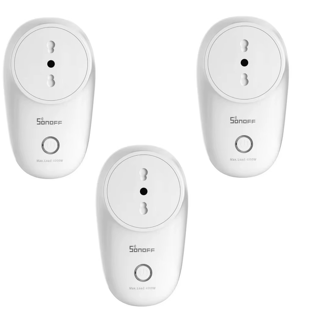 Lote de 3 Adaptadores Inteligentes Sonoff S26 R2 Capacidad 4000W/16A
