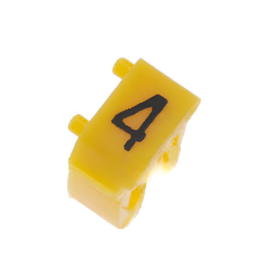 Lote de 10 Etiquetas Identificadoras de Conductor Referencia 4 Tono Amarillo Calibre 4 a 6mm² – Onka