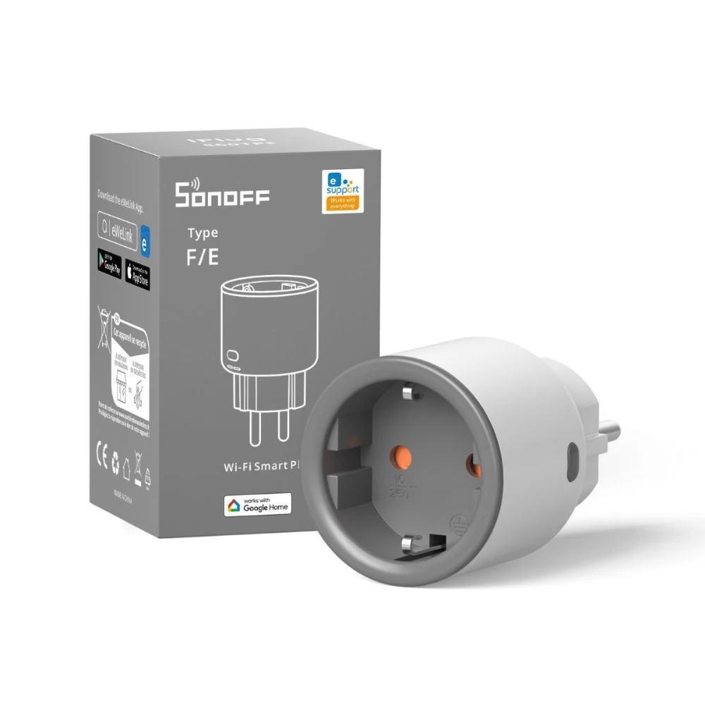 Adaptador de Corriente Inteligente Sonoff S60 con Monitoreo de Consumo Eléctrico 16A