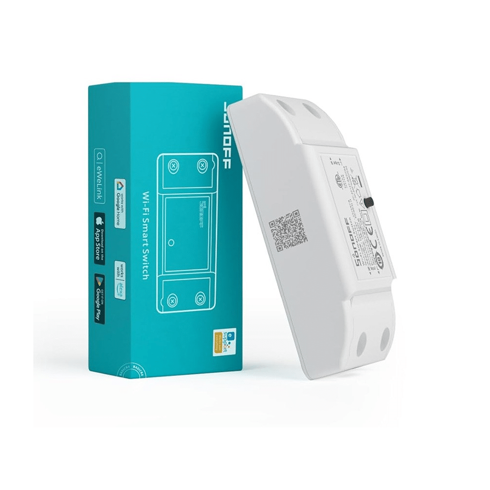Conjunto Relé Inteligente Sonoff Basic R4 + Envase Hermético IP66