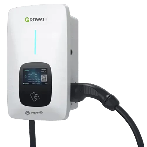 Cargador Automático con Integración al Sistema Solar para Vehículos Eléctricos – Trifásico Growatt 22kW