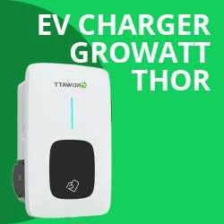Cargador Automático con Integración al Sistema Solar para Vehículos Eléctricos – Trifásico Growatt 11kW