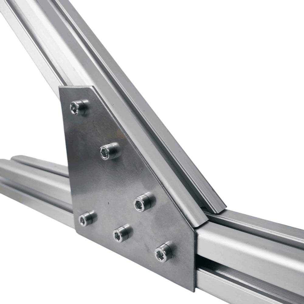 Escuadra metálica 45° para perfil estructural 45 acabado mate (2 piezas)